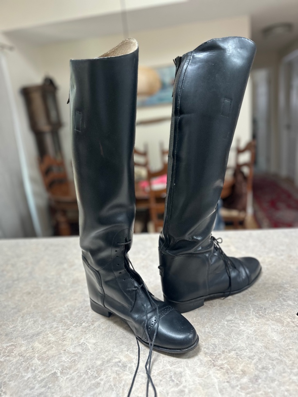 Amazonas Leather Tall Field Riding Boots, Black, Size 9 women’s
